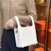 DDMode Factory Picotin Togo Creamy White Silver Hardware 18cm Full Handmade