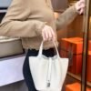 DDMode Factory Picotin Togo Creamy White Silver Hardware 18cm Full Handmade