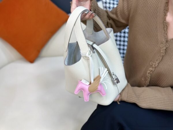 DDMode Factory Picotin Togo Creamy White Silver Hardware 18cm Full Handmade