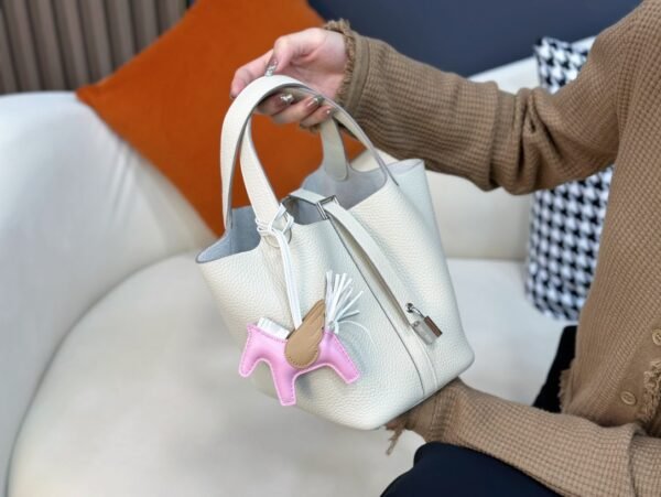 DDMode Factory Picotin Togo Creamy White Silver Hardware 18cm Full Handmade