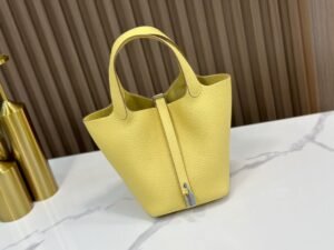 DDMode Factory Picotin Togo Lemon yellow Silver Hardware 18cm Full Handmade