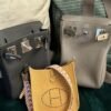DDMode Factory Hacados Togo Etoupe Gray Silver Hardware 18cm Full Handmade