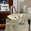 DDMode Birkin Touch Togo & Matte Alligator Creamy White Silver Hardware 25cm Full Handmade Phw