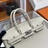 DDMode Birkin Touch Togo & Matte Alligator Creamy White Silver Hardware 25cm Full Handmade Phw
