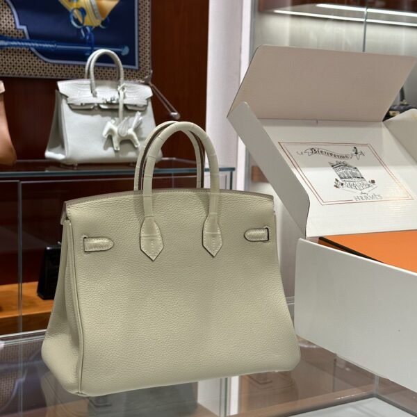 DDMode Birkin Touch Togo & Matte Alligator Creamy White Silver Hardware 25cm Full Handmade Phw