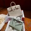 DDMode Birkin Touch Togo & Matte Alligator Creamy White Silver Hardware 25cm Full Handmade Phw