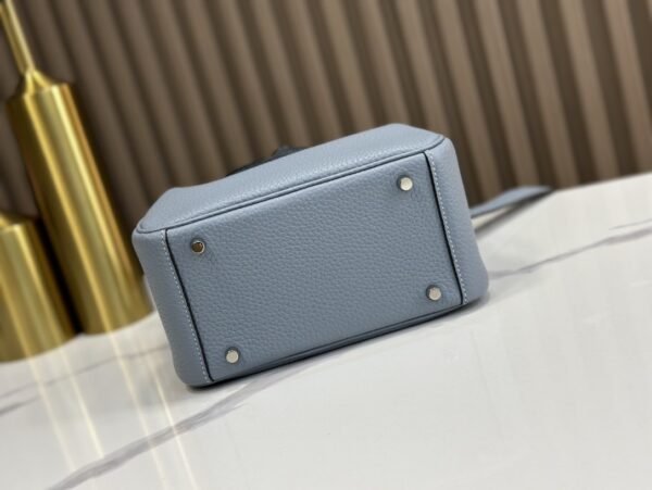 DDMode Mini Lindy Togo Linen blue Silver Hardware 19cm Full Handmade