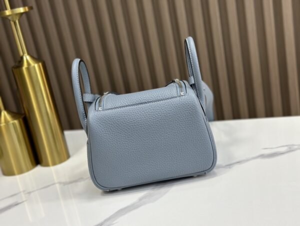 DDMode Mini Lindy Togo Linen blue Silver Hardware 19cm Full Handmade