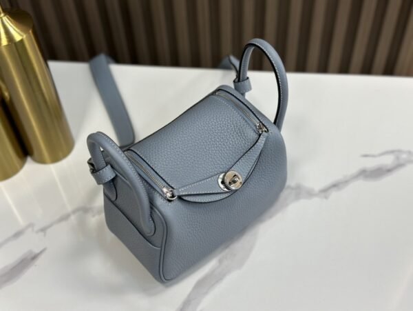 DDMode Mini Lindy Togo Linen blue Silver Hardware 19cm Full Handmade