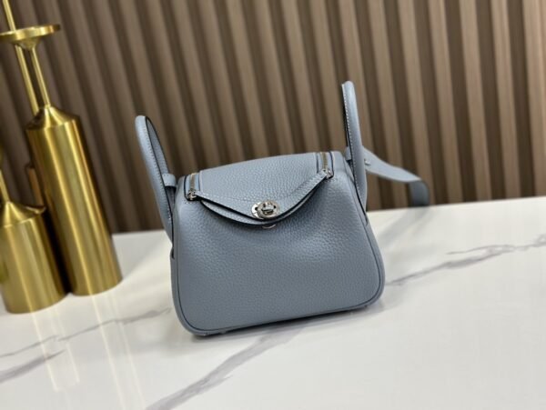 DDMode Mini Lindy Togo Linen blue Silver Hardware 19cm Full Handmade