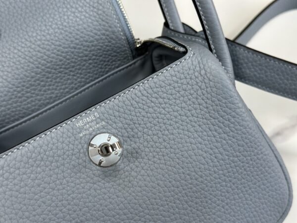 DDMode Mini Lindy Togo Linen blue Silver Hardware 19cm Full Handmade