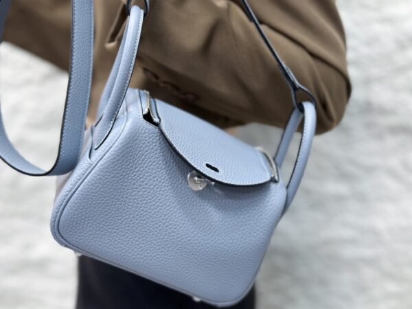 DDMode Mini Lindy Togo Linen blue Silver Hardware 19cm Full Handmade