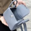 DDMode Mini Lindy Togo Linen blue Silver Hardware 19cm Full Handmade