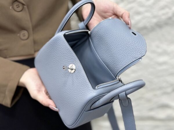 DDMode Mini Lindy Togo Linen blue Silver Hardware 19cm Full Handmade