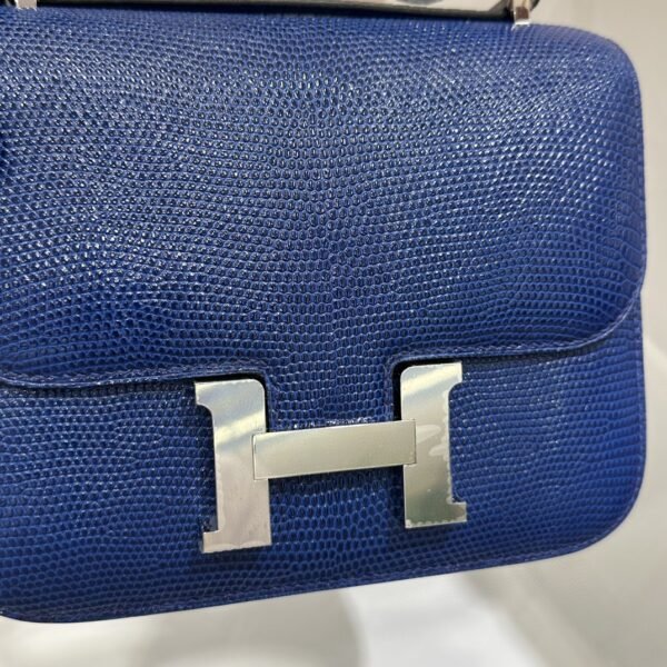 DDMode Constance Lizard Leather Gem Blue Silver Hardware 19cm Full Handmade