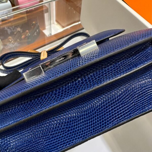 DDMode Constance Lizard Leather Gem Blue Silver Hardware 19cm Full Handmade