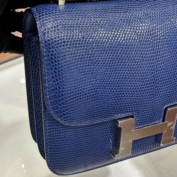 DDMode Constance Lizard Leather Gem Blue Silver Hardware 19cm Full Handmade
