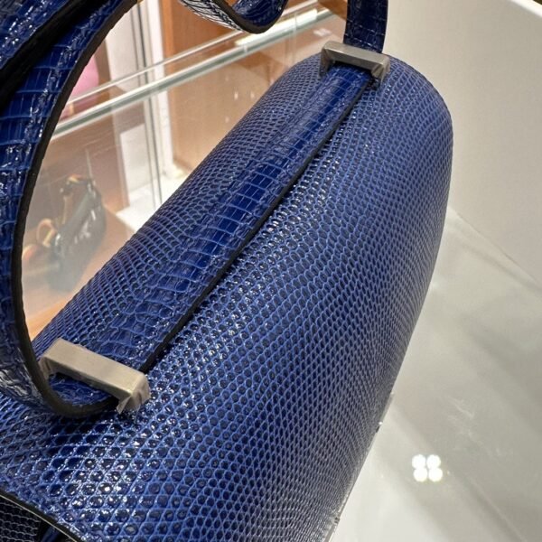 DDMode Constance Lizard Leather Gem Blue Silver Hardware 19cm Full Handmade