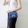 DDMode Constance Lizard Leather Gem Blue Silver Hardware 19cm Full Handmade