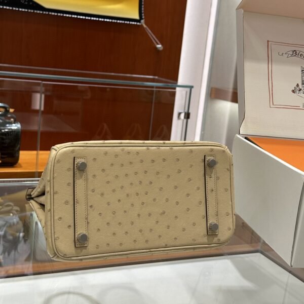 DDMode Birkin Ostrich vanilla Light Khaki Silver Hardware 25cm Full Handmade