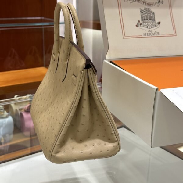 DDMode Birkin Ostrich vanilla Light Khaki Silver Hardware 25cm Full Handmade