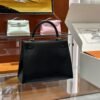 DDMode Kelly Shiny Box Leather Black Silver Hardware 25cm Full Handmade