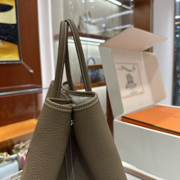 DDMode Garden Party Togo Etoupe Grey Silver Hardware 36cm Full Handmade Phw