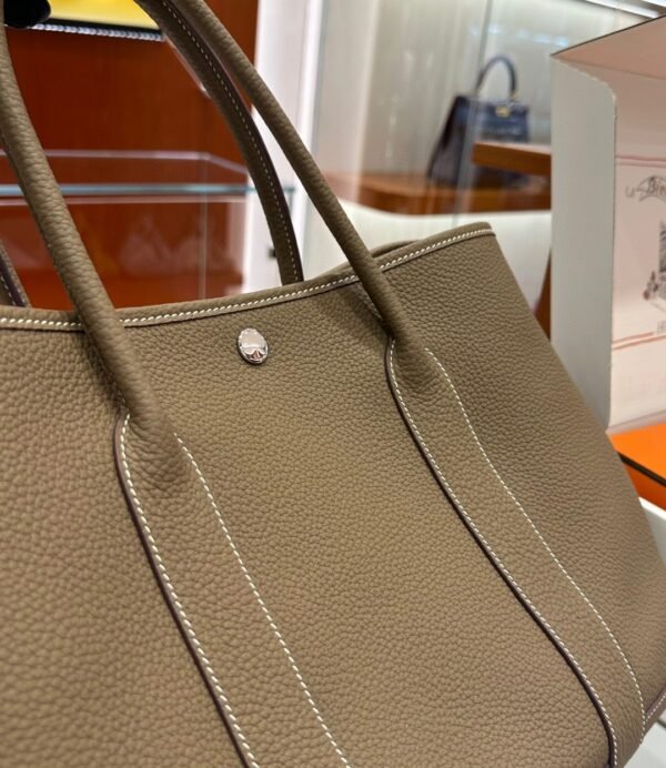 DDMode Garden Party Togo Etoupe Grey Silver Hardware 36cm Full Handmade Phw