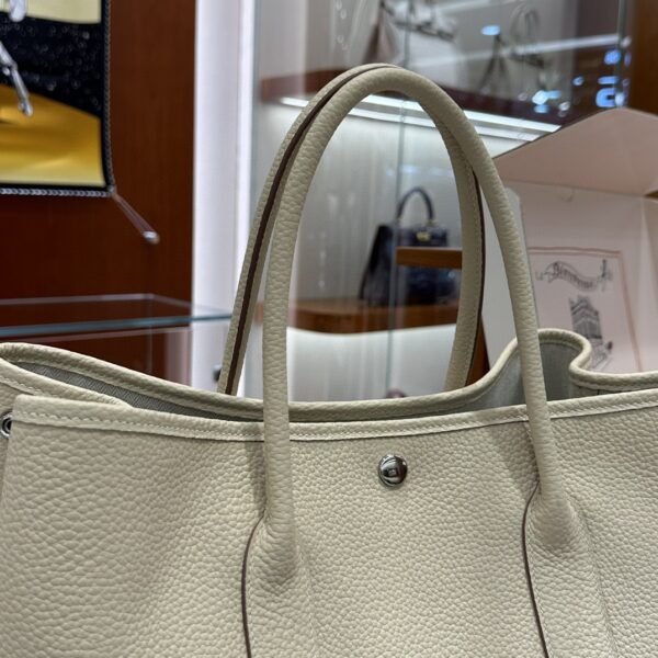 DDMode Garden Party Togo Creamy White Silver Hardware 36cm Full Handmade Phw