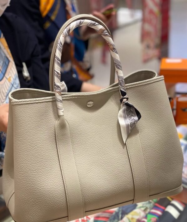 DDMode Garden Party Togo Creamy White Silver Hardware 36cm Full Handmade Phw
