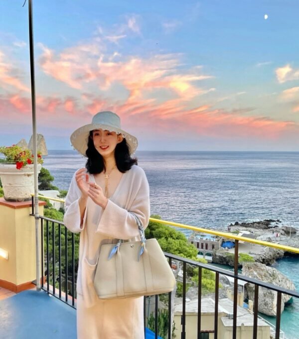 DDMode Garden Party Togo Creamy White Silver Hardware 36cm Full Handmade Phw