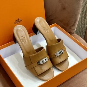 DDMode Hot High-heeled shoes Leather Brownish yellow Kelly Buckle Full Handmade