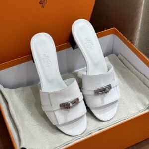 DDMode Hot High-heeled shoes Leather White Kelly Buckle Full Handmade