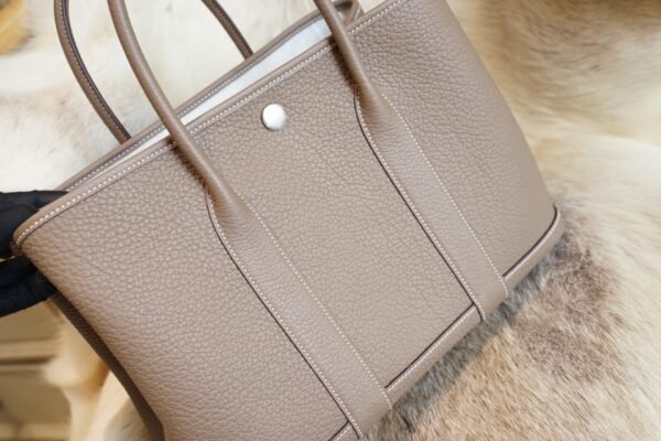 DDMode Hermes CK18 Etoupe Garden Party 30CM Negonda Leather Silver Hardware