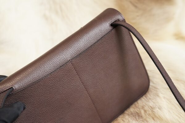 DDMode Factory Hermes 46 Ebene Barenia Leather Halzan 25CM Silver Hardware