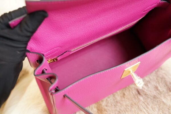 DDMode Factory Hermes Kelly 28CM L3 Rose Purple Chevre Leather Gold Hardware