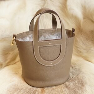 DDMode Wechat Hermes In The Loop Pouch CK18 Etoupe Clemence Gold Hardware