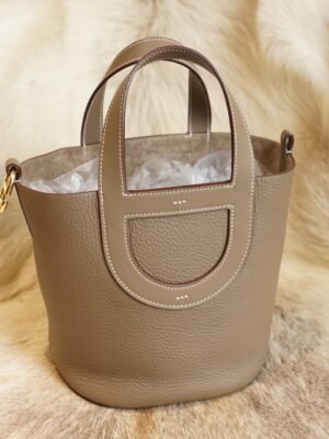 DDMode Wechat Hermes In The Loop Pouch CK18 Etoupe Clemence Gold Hardware