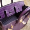 DDMode Hermes Touch Birkin 25CM Togo / Crocodile Leather 9G Amethyst Gold Hardware