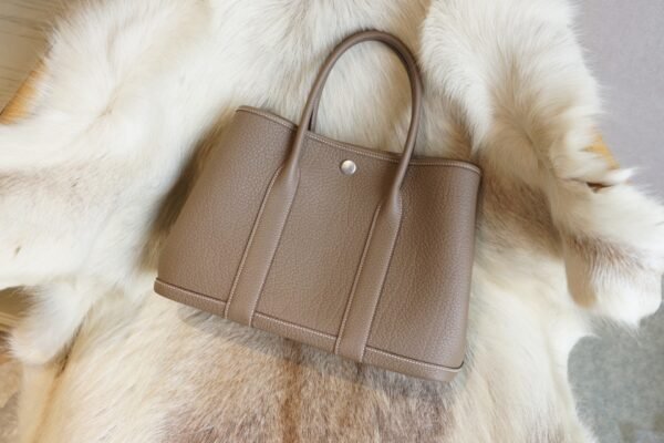 DDMode Hermes CK18 Etoupe Garden Party 30CM Negonda Leather Silver Hardware