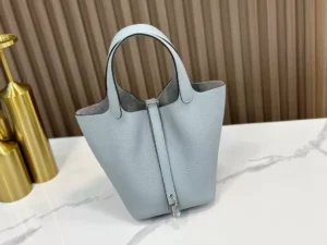 DDMode Factory Picotin Togo Linen blue Silver Hardware 18cm Full Handmade