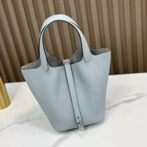 DDMode Factory Picotin Togo Linen blue Silver Hardware 18cm Full Handmade
