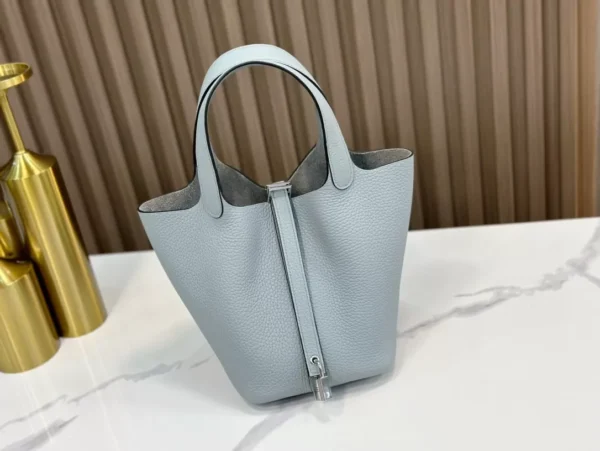 DDMode Factory Picotin Togo Linen blue Silver Hardware 18cm Full Handmade