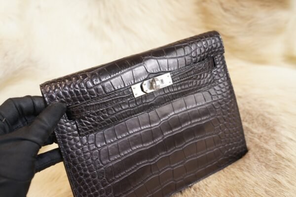 Hermes CK89 Nior Matte Crocodile Kelly Danse 22CM Silver Hardware