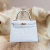 DDMode Wechat Hermes T0 Blue Brume Chevre Leather Kelly 25CM Gold Hardware