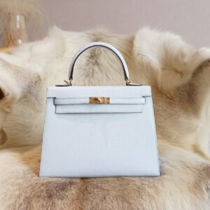 DDMode Wechat Hermes T0 Blue Brume Chevre Leather Kelly 25CM Gold Hardware