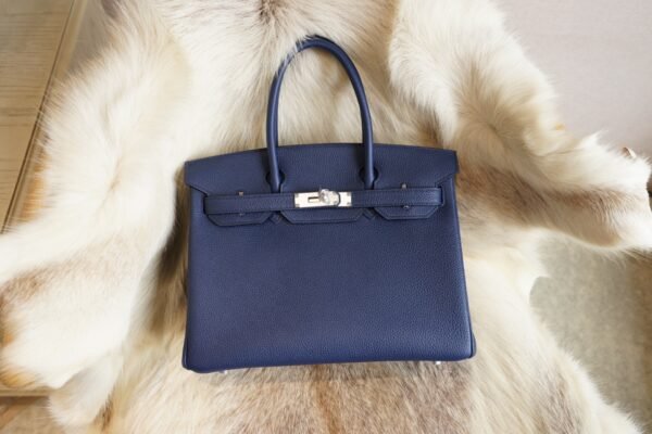 DDMode Hermes 73 Blue Saphir Togo Leather Birkin 30CM Silver Hardware