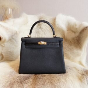 DDMode Hermes Togo / Lizard Handle Kelly Retourne 25CM CK89 Nior Gold Hardware