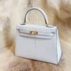 DDMode Wechat Hermes T0 Blue Brume Chevre Leather Kelly 25CM Gold Hardware