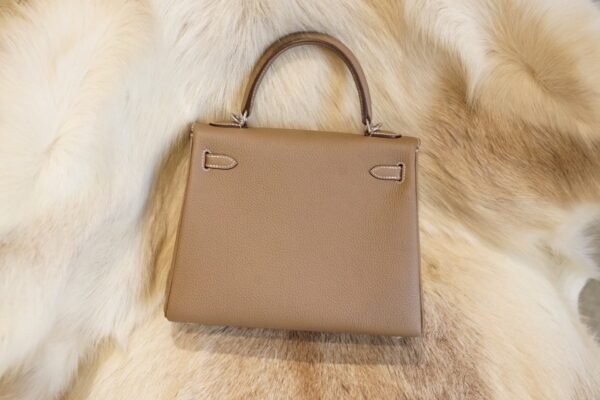 DDMode Factory Hermes CK18 Etoupe Togo Leather Kelly 25CM Silver Hardware